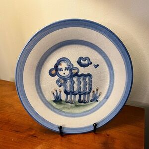 M. A. Hadley Pottery Sheep/Lamb Lunch Plate